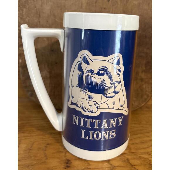 1970s Penn State University Nittany LIilns Thermo-Serv Plastic Coffee Beer Mug - Picture 3 of 6